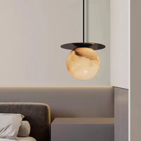 Lustre moderne intelligent à intensité variable en marbre et albâtre, suspension LED de luxe avec contrôle par application pour salon et salle à manger
