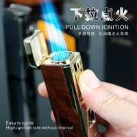 Briquet à cigare jouet à flamme nue, rechargeable, avec logo personnalisé, support à cigare