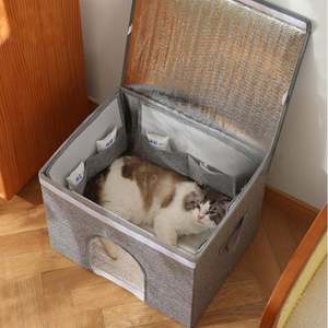 Casa para Gatos Cómoda de Verano, Caja Resistente Plegable de Tela, Refrigerador para Mascotas, Iglú para Mascotas - Product Image 3