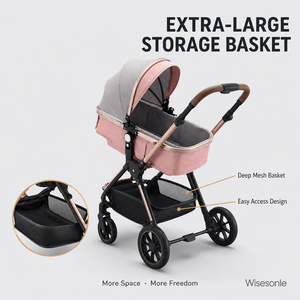 Passeggino di lusso 3 in 1 con <span class=keywords><strong>seggiolino</strong></span> <span class=keywords><strong>auto</strong></span>, vista alta, pieghevole, in lega di alluminio, da neonato a bambino - Product Image 2