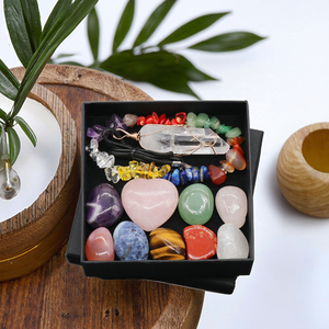 Doğal pembe kristal kalp kolye haddeleme taş renkli altıgen prizma moda aksesuar ile Set - Product Image 5