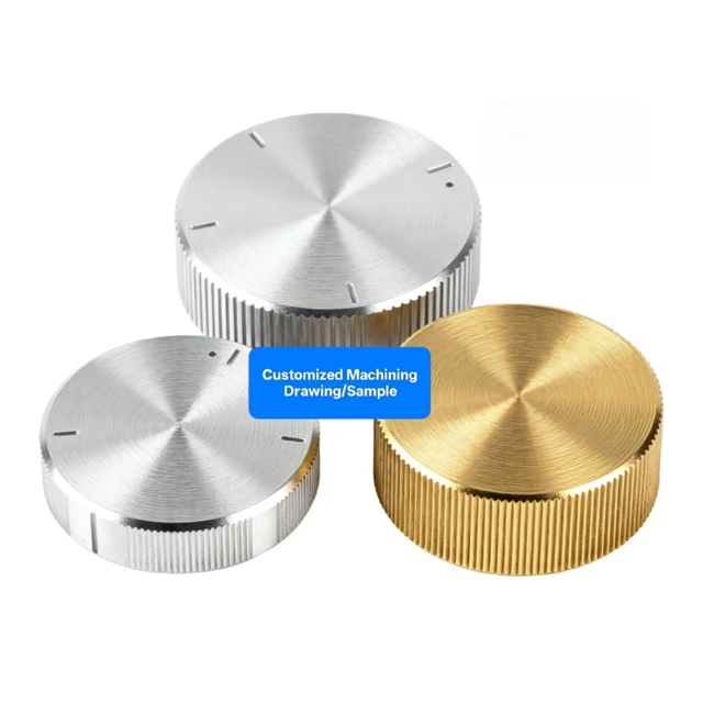 Aluminium Notched Shaft Encoder Knob Full Aluminum Volume Knobs Brass Knurled Buttons Stainless Steel Potentiometer Radio