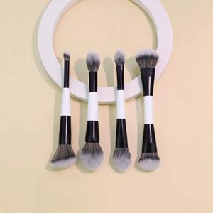 Venta al por mayor de fábrica, 12 piezas, logotipo personalizado, mango de madera, pelo sintético, difuminado, juego de brochas de maquillaje facial para promoción de venta caliente - Product Image 1