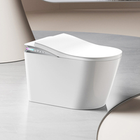 Cuvette de toilette intelligente automatique allongée moderne rinçage automatique avec télécommande montée au sol Flip-Style