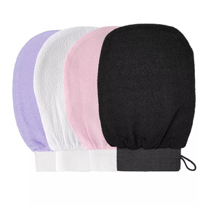 Gmagic Embroidered Logo Skin Peeling <strong>Bathing</strong> Scrubber Bath Mitt Shower Gloves <strong>Pink</strong> Exfoliating Gloe for Bath - Product Image 2