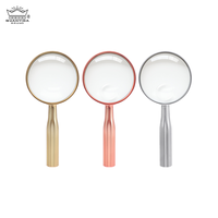 Luxurious PMMA Handheld Magnifier with Floral Wave Handle and Metallic Finish for Stylish Detail Viewing
