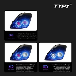 ไฟหน้า TYPY สำหรับ Suzuki Swift ปี 2005-2016 ชุดไฟหน้าใหม่ แบบดัดแปลง LED Angel Eye Lens ไฟวิ่งกลางวัน 12V 6000K - Product Image 4