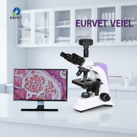 Microscope composé trinoculaire numérique EUR VET Stable pour laboratoire vétérinaire - Optique