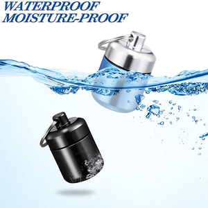 Porte-pilules en aluminium Porte-clés Mini joint étanche Organisateur de médicaments Boîte protectrice Conteneur de capsules Porte-pilules en métal - Product Image 4