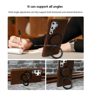 Étui de téléphone en cuir véritable personnalisé haut de gamme avec support magnétique pour cellule de gradation pour S24 Ultra, housse de sublimation - Product Image 5