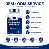 OEM/ODM Capsules de complexe de magnésium 10-en-1, 120 capsules, complément alimentaire en marque privée