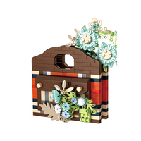 Panier de fleurs pour filles, ornement de rose, modèle de bouquet, assemblage de briques nano, cadeau, ensembles de blocs de construction éducatifs pour enfants, jouets pour enfants