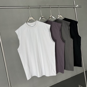 เสื้อกล้ามถักสไตล์วินเทจสำหรับฤดูร้อน ขายส่ง รับผลิตตามแบบ OEM เสื้อยืดออกกำลังกาย เสื้อยืดฟิตเนส เสื้อกล้ามผู้ชาย - Product Image 4
