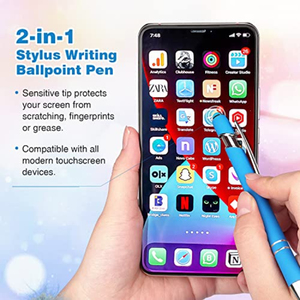 Stylo à bille multifonctionnel en métal aluminium avec écran tactile et logo personnalisé, stylo capacitif Meiji pour activités promotionnelles - Product Image 4