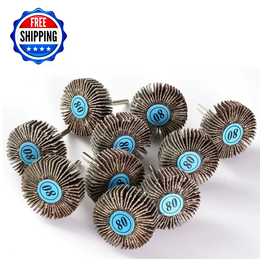 USA Warehouse Shipping Within 24h 5PCS 1-1/4 x1/2x1/8" Mounted Flap Wheel 80 Grit Abrasive wheels for stainless steel