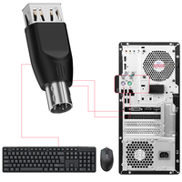 Adaptor USB ke Dual PS/2 Plug and Play, Konverter USB Male ke PS2 Female untuk Keyboard dan Mouse Legacy, Desktop, Laptop