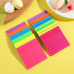Bloc de Notas Adhesivas Fluorescentes Multicolores con Líneas Horizontales, Personalizables para Oficina/Escuela, Uso Diario - Product Image 1