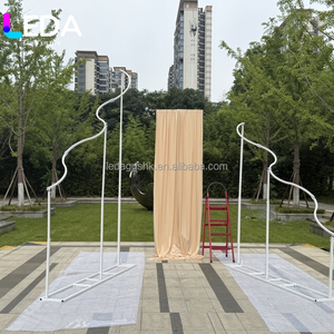 LEDA Gran Oferta Par de Soportes Metálicos Curvos para Telón de Fondo, Soporte de Puerta de Metal Blanco, Soporte de Hierro para Telón de Fondo, Decoración de Boda, Cubierta de Tela para Drapeado - Product Image 5