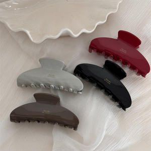 Version coréenne étiquette dorée pince à cheveux pour femmes couleur Morandi texture simple haut <span class=keywords><strong>de</strong></span> gamme élégant nouveau style accessoires <span class=keywords><strong>de</strong></span> cabine <span class=keywords><strong>photo</strong></span> - Product Image 4