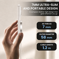 Chargeur sans fil magnétique 2 en 1 25W à charge rapide, aimant super puissant N52, ultra fin pour smartphones et écouteurs, logo OEM
