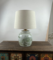 Lampe de table LED classique US Penelope verte et blanche, style chinoiserie, grande lampe de lecture vintage en porcelaine verte, 50 cm