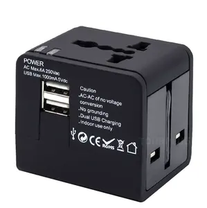 מתאם נסיעות אוניברסלי USB חכם בינלאומי מתאם נסיעות אוניברסלי הכל באחד מטען קיר