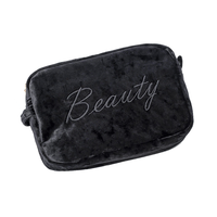 Fermeture éclaire de luxe, sac de voyage professionnel avec paillettes pour femmes, pochette de maquillage et de beauté, en velours rose, avec Logo brodé