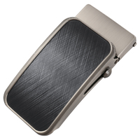 Boucle de ceinture automatique en alliage de zinc pour hommes, personnalisable au laser, avec panneau brossé, 2 couleurs, vente en gros