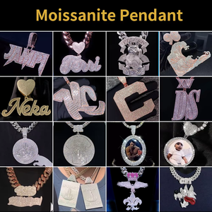 จี้เพชรโมอิสสุดหรูสำหรับผู้ชายแร็ปเปอร์925ฮิปฮอปจี้เงิน VVS Moissanite - Product Image 6