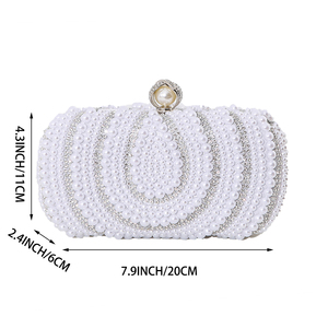 Bolso de Mano Elegante con Cuentas de Perlas para Mujer, Bolso de Noche Noble, Ligero y Duradero con Cierre a Presión, para Compromiso o Boda - Product Image 2