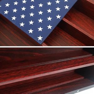 Mondon 16x12 kính hiển thị trường hợp rắn gỗ khung ảnh hiện đại để hiển thị huy chương quân sự tiền xu Cờ Mỹ bóng hộp - Product Image 3