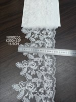 Dentelle florale en maille brodée de pivoines blanches de 16,5 cm, garniture écologique transparente et élégante à bord festonné, accessoires