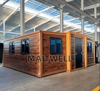 Maison conteneur extensible à succès avec panneau solaire, mini-maison pliable pour l'extérieur, idéale pour l'Europe