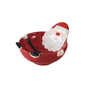 Bol en céramique Père Noël, saladier de style occidental, vaisselle, assiette de Noël en céramique - Product Image 1
