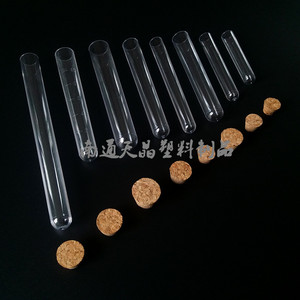 Tianjing <b>Plastic</b> Test <b>Tubes</b> 15x100 15x150 16x125 18x105 20x150 With Corks Transparent Observable For Lab Use - Product Image 4