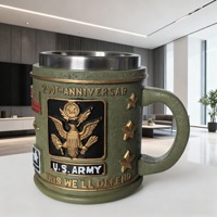 Nouvelle Tasse 3D Militaire Transfrontalière en Résine – Tasse à Café et à Eau Thème Militaire – Verre à Vin Commémoratif – Cadeau