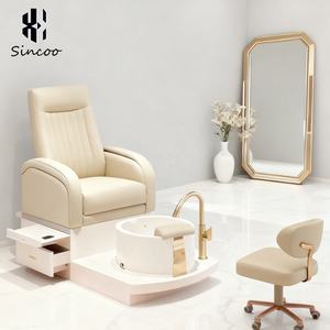 Chaise de pédicure moderne de luxe de haute qualité pour salons de manucure, spa pour les pieds avec siège et dossier réglables pour les techniciennes en ongles - Product Image 1