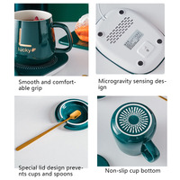 Emballage personnalisé, tasse à café électrique intelligente en céramique avec poignée, chauffage à température constante de 55 degrés, rechargeable