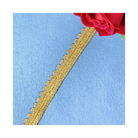 LEIXUSI Ruban Doré 1,5 cm, Bordure en Dentelle Brodé Soluble dans l'Eau, Motif Floral pour Accessoires Vestimentaires en Stock