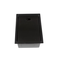 Éviers de cuisine multifonctionnels à double bac en acier inoxydable 304 avec couvercle dissimulé et rinçateur de tasses intégré pour bar et camping-car