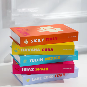 Livres de simulation populaires : Modèles de livres pliables à assembler soi-même, accessoires de décoration créative pour table basse et bureau, série Voyage - Product Image 2