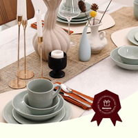 Assiettes à dîner en céramique pour mariage, lot de 20 pièces, bols à soupe, ensemble de tasses à café