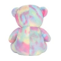 Ours en peluche arc-en-ciel tie-dye, cadeau de vie, avec cœur brodé, jouet en peluche assis, ours arc-en-ciel doux et moelleux, poupée de charité