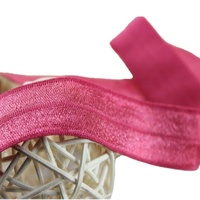 Ruban en nylon extensible métallique brillant imprimé personnalisé replier l'élastique de biais pour sous-vêtements