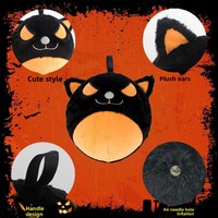 Balle en peluche gonflable mignonne pour Halloween, style sac intérieur en PVC, boule décorative moelleuse, jouet interactif, petit orb moelleux pour enfants