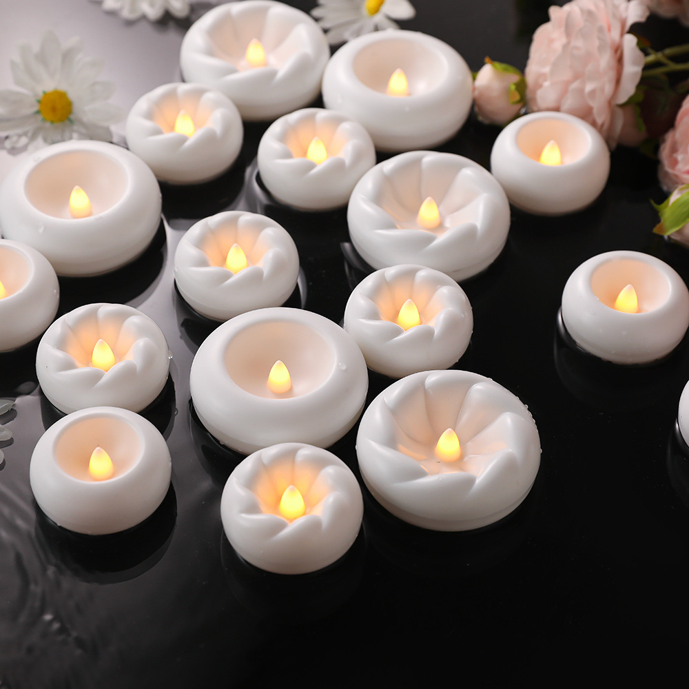 Waterproof Flameless LED Rechargeable IP65 Rated Floating Candles Outdoor Diwali Wedding Pool Decorations