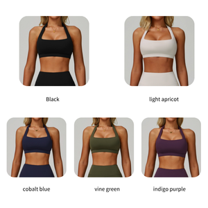 حمالة صدر جديدة للنساء عالية الدعم حمالة صدر لليوجا مفتوحة من الخلف للصالة الرياضية صدرية مريحة ناعمة رافعة للأعلى حمالة صدر رياضية بحمالة رقبة بشعار مخصص - Product Image 2