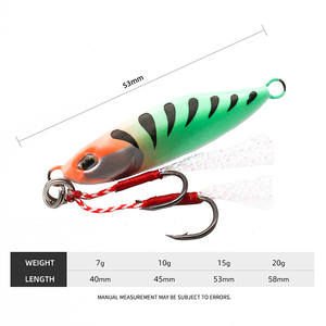 <span class=keywords><strong>En</strong></span> stock, leurre de jigging métallique 7g 10g 15g 20g pour <span class=keywords><strong>la</strong></span> pêche <span class=keywords><strong>en</strong></span> mer, <span class=keywords><strong>la</strong></span> pêche sur glace, <span class=keywords><strong>la</strong></span> pêche à <span class=keywords><strong>la</strong></span> mouche, leurre de jigging <span class=keywords><strong>en</strong></span> métal dur ciblant le cabillaud et <span class=keywords><strong>la</strong></span> carpe - Product Image 2