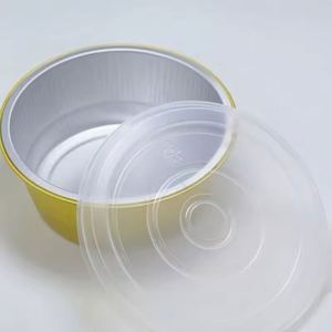Boîtes à lunch rectangulaires jetables en aluminium de qualité alimentaire, recyclables, avec couvercle en plastique PP, dorées, pour vente en gros - Product Image 4