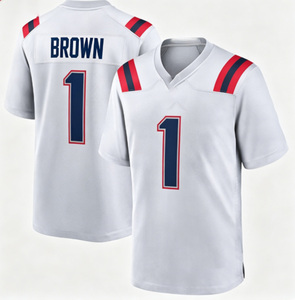 Grosir Pakaian Pria New England # 1Brown # 10 Derek Maye # 12 Brady Stitched American Football Game Limited Jersey Kualitas Terbaik - Product Image 3